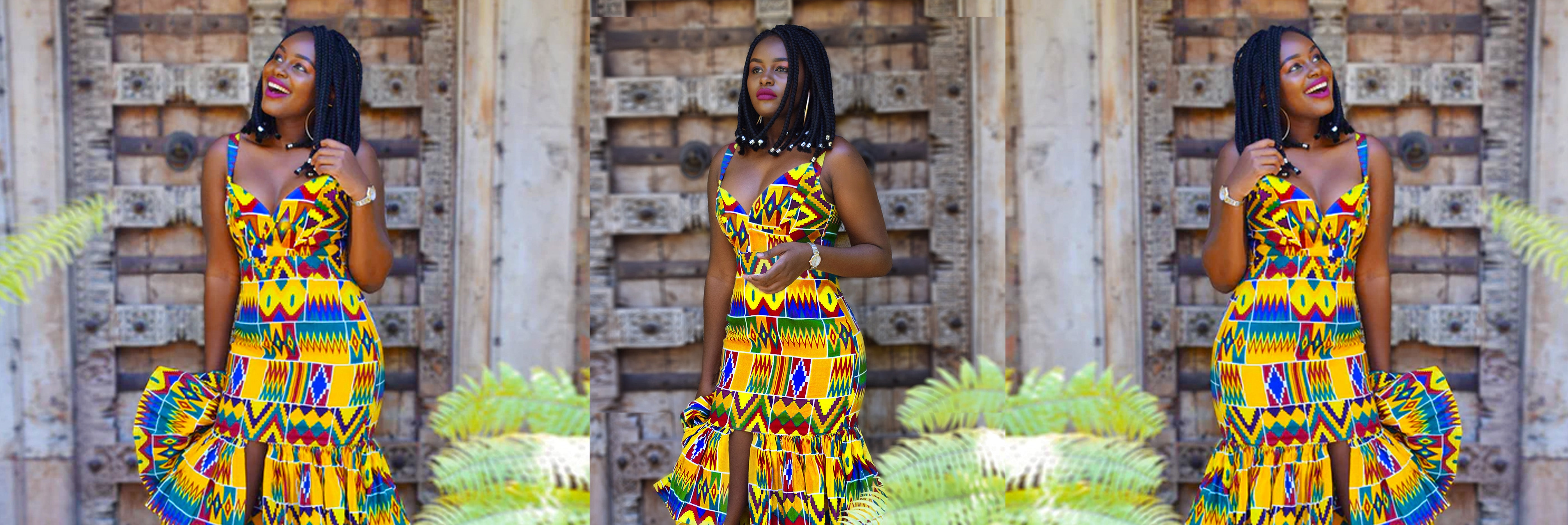 slim fit dress slacks GOLDIER Girls African Print Flare Midi Dress – Sleeveless Style 10