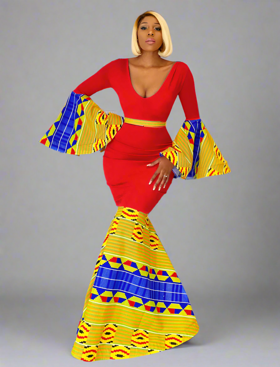 African Print Evening Dress Thandi