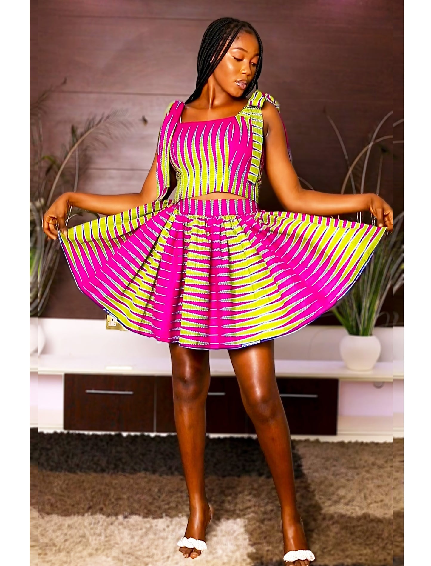 African Print Top & Skirt Zari