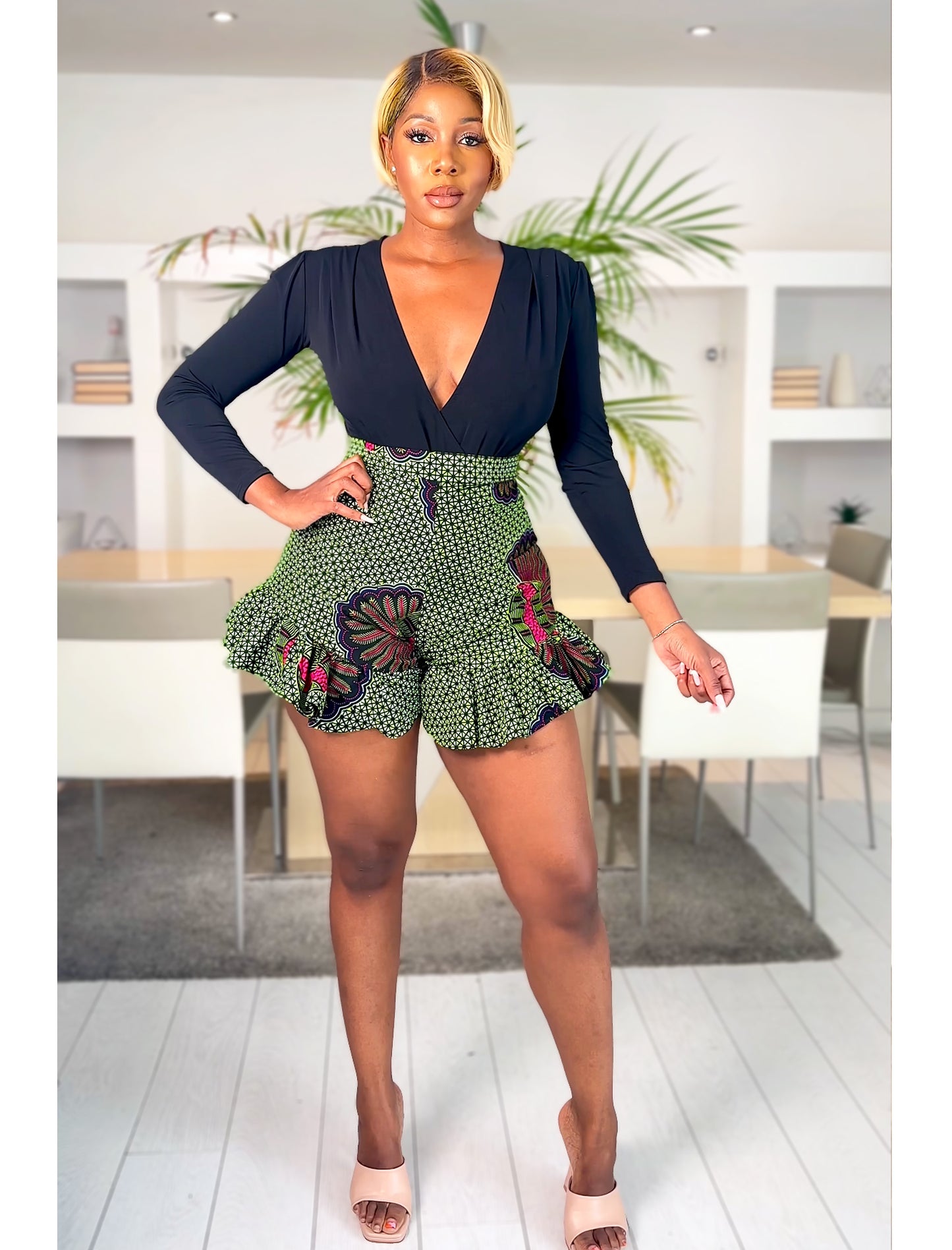African Print Playsuit Zola