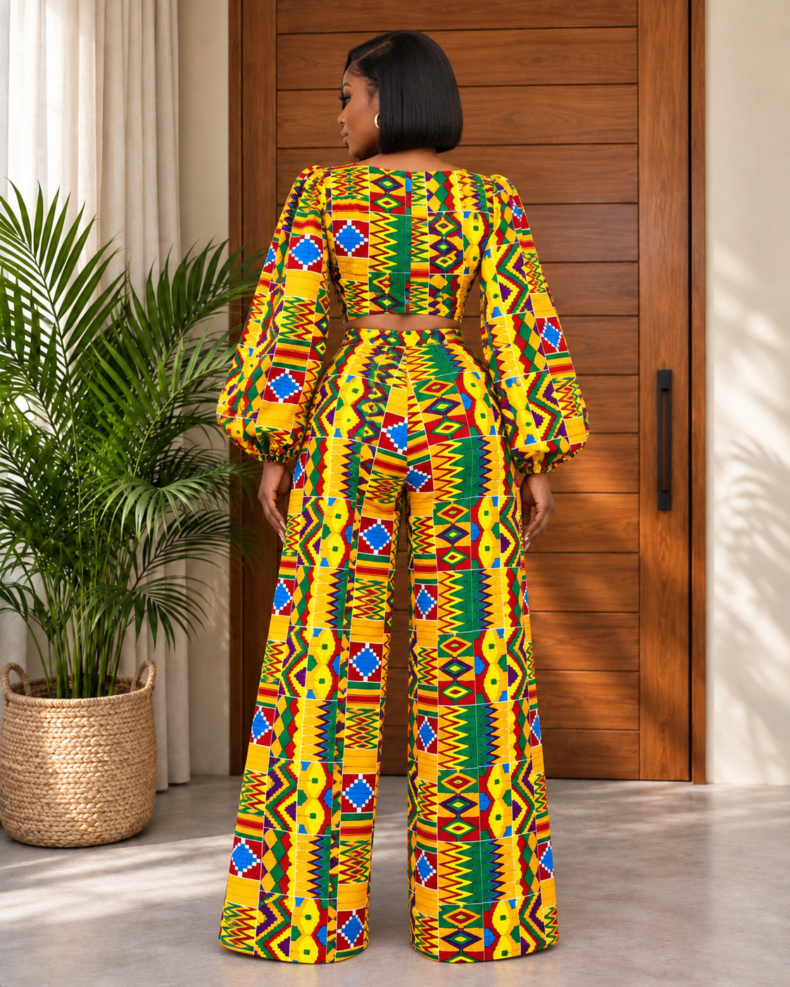 African Print Top & Trousers Set Hajiya