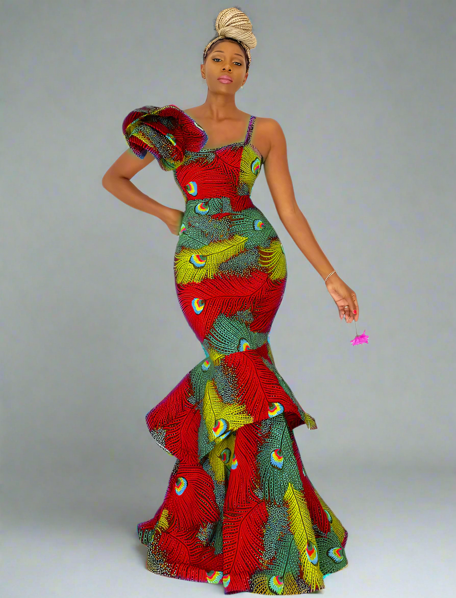 African Print Evening Dress Ziva