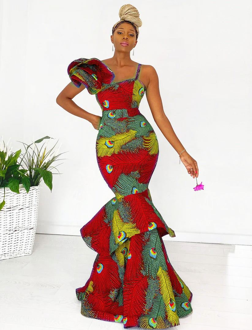 African Print Evening Dress Ziva – Karentino-Boutique