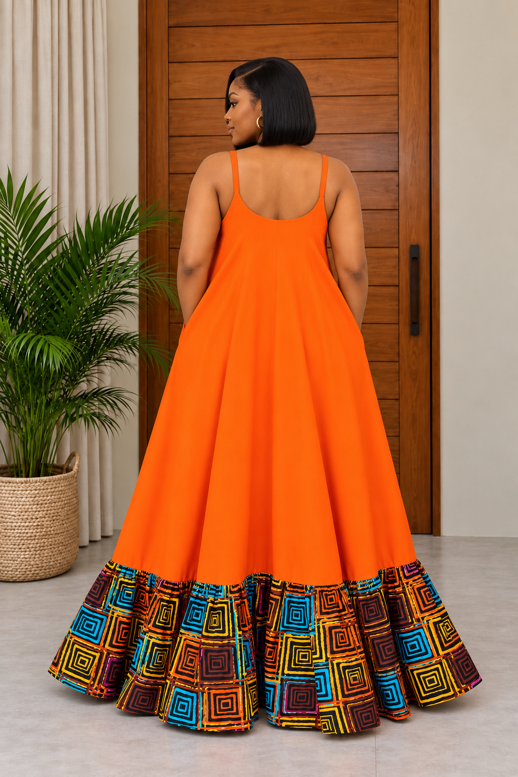 African Print Maxi Dress Sunday