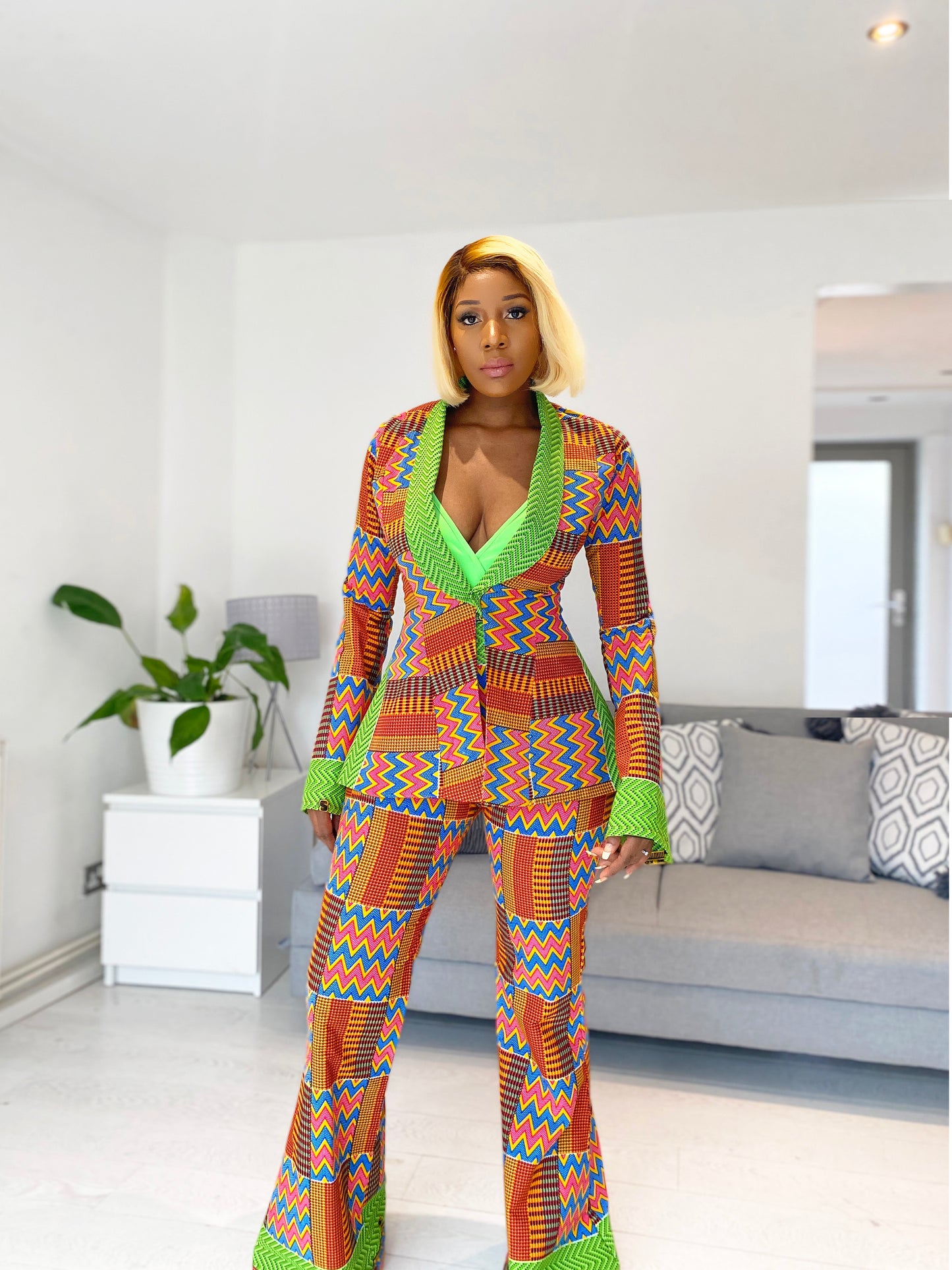 Kente Print Genevah Blazer