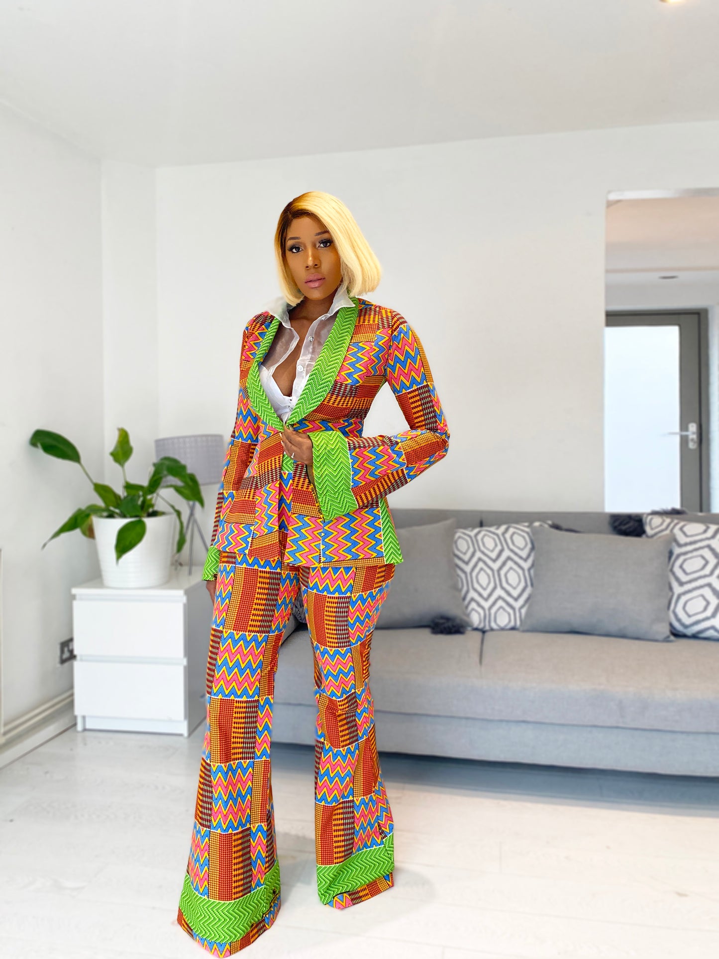 Kente Print Genevah Blazer
