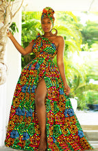 Load image into Gallery viewer, Wholesale box of 10 African Print Belle Rainbow Infinity Dress Purple
