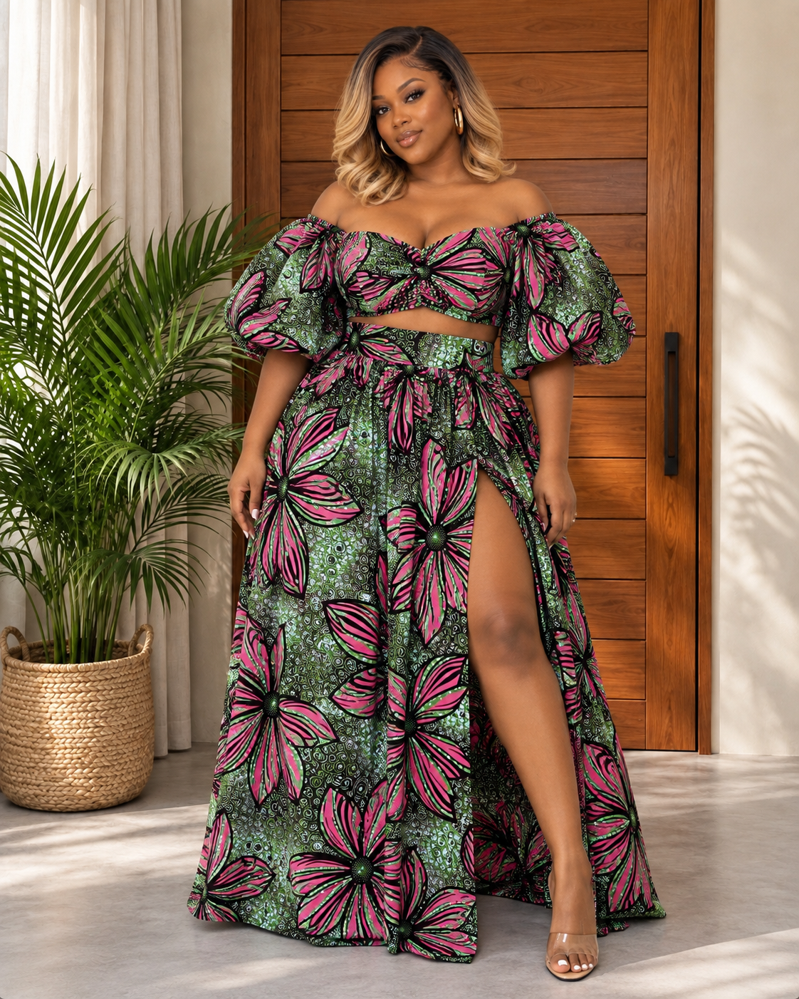 Beautiful African Print 2-Piece  Maxi Skirt Set Jelo