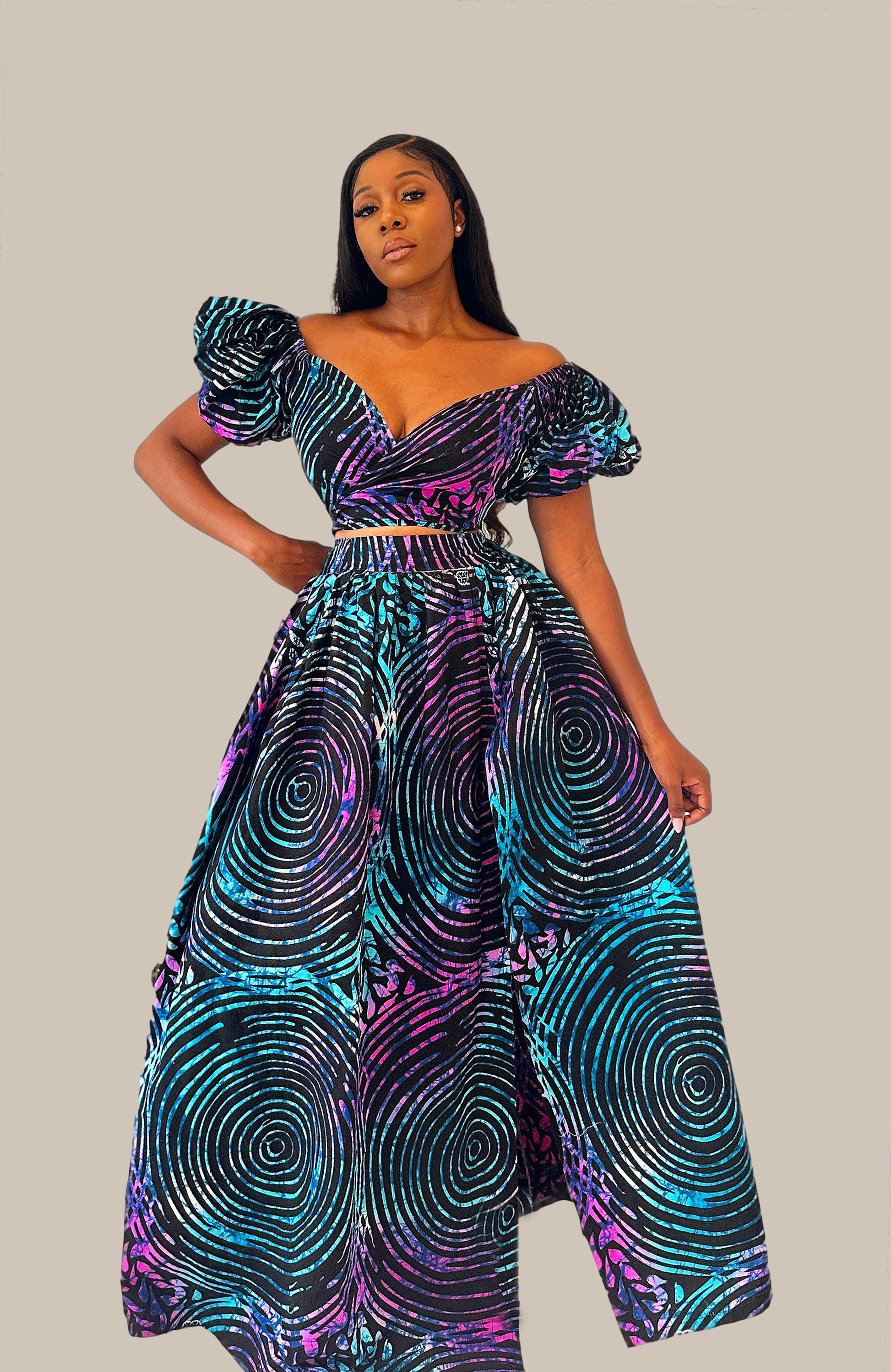 African Print 2-Piece Dress Set Dela - EXTRA SMALL African Print 2-Piece Dress Set Dela - EXTRA SMALL