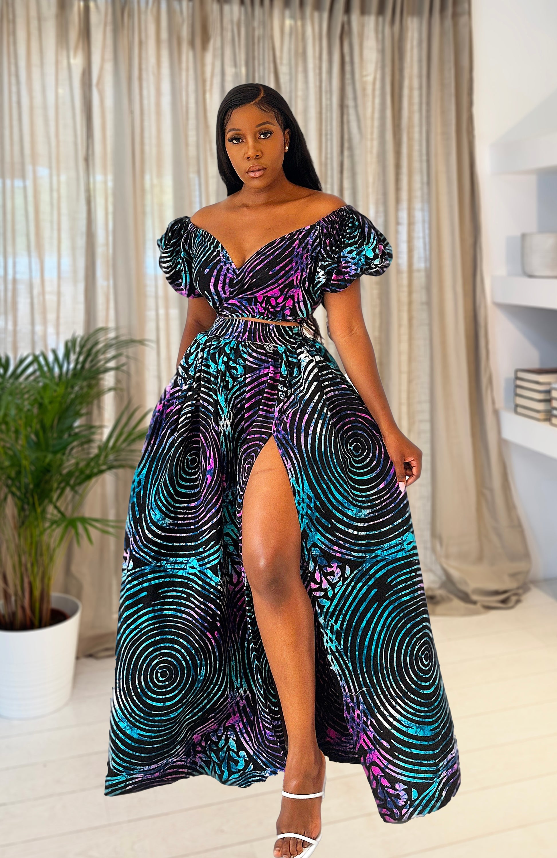 African Print 2-Piece Dress Set Dela - EXTRA SMALL African Print 2-Piece Dress Set Dela - EXTRA SMALL