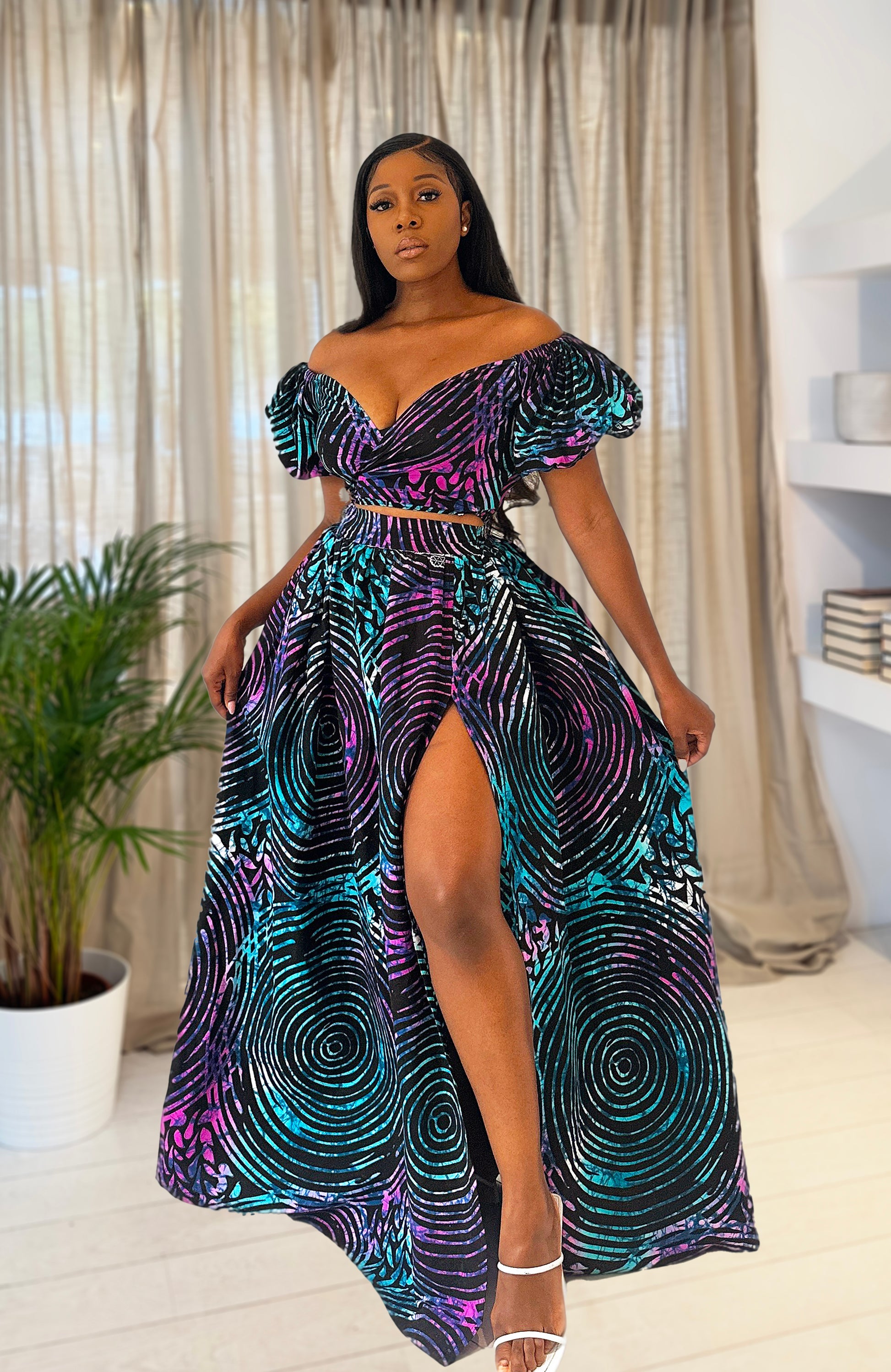 African Print 2-Piece Dress Set Dela - EXTRA SMALL African Print 2-Piece Dress Set Dela - EXTRA SMALL