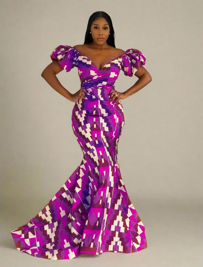 African Print Evening Dress Set Viola