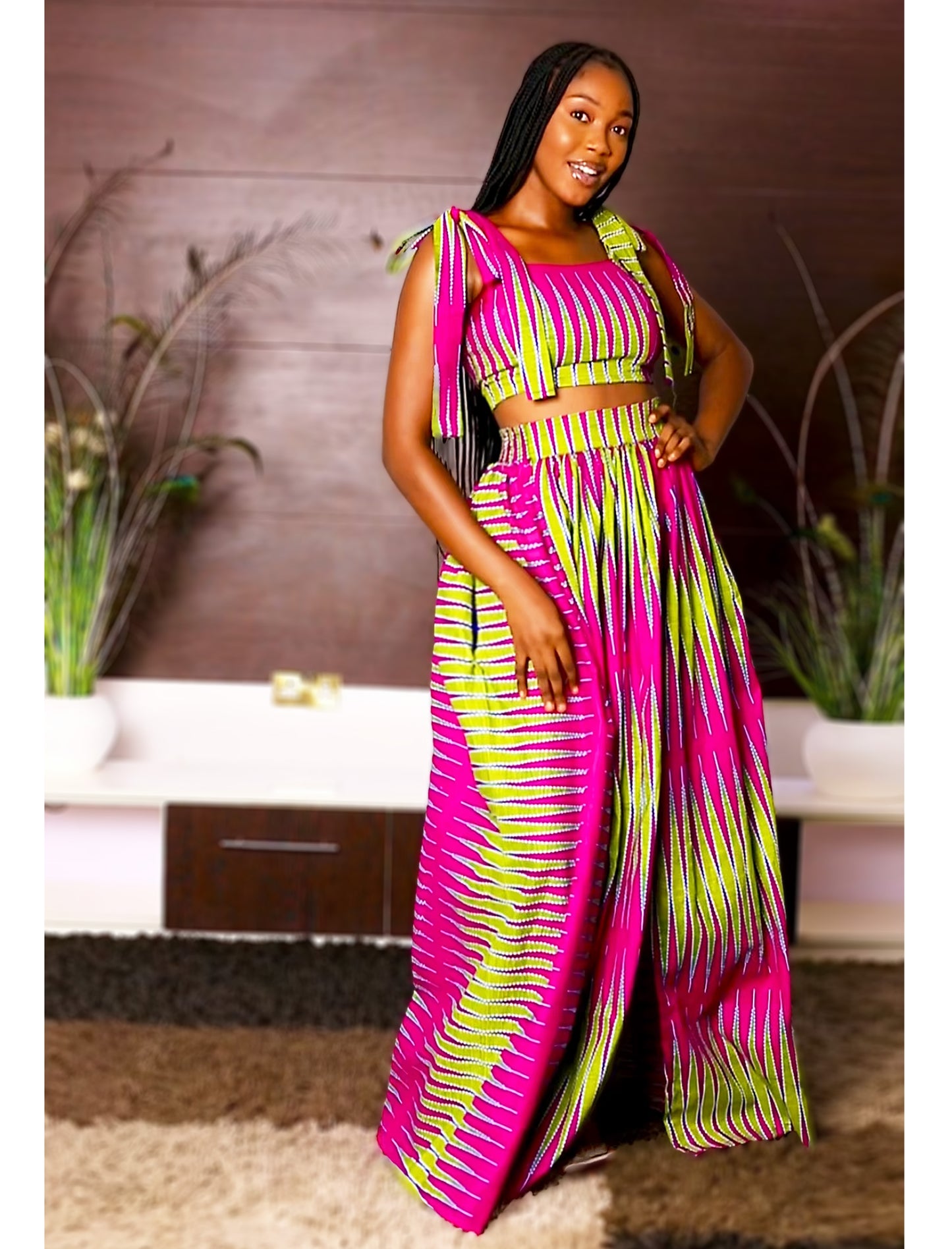 African Print Palazo & Top Set Asante