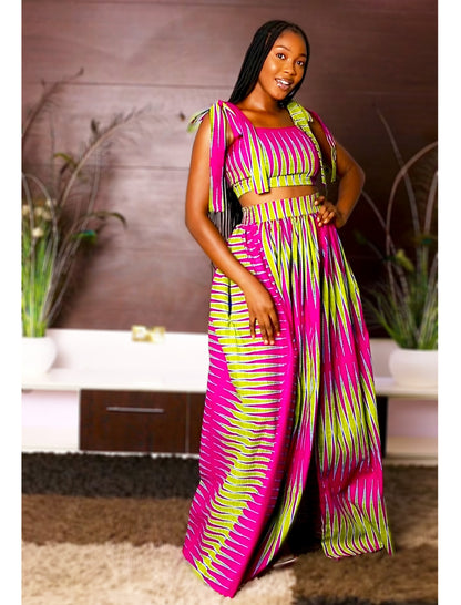 African Print Palazo & Top Set Asante