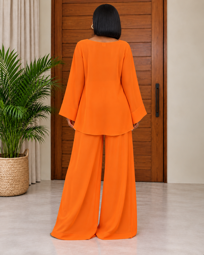 African Print Lounge Trousers & Top Set Neila