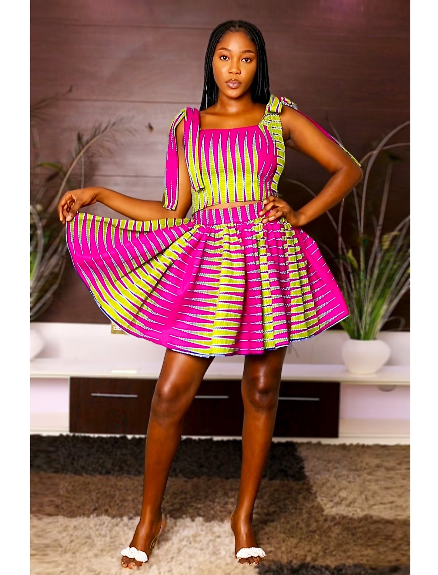 African Print Top & Skirt Zari