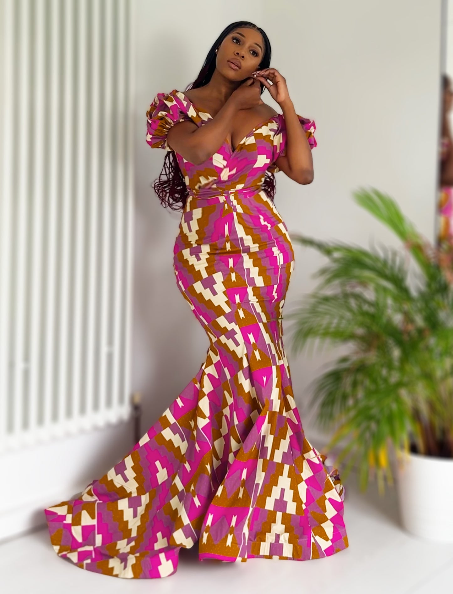 African Print Evening Dress Set Tayire