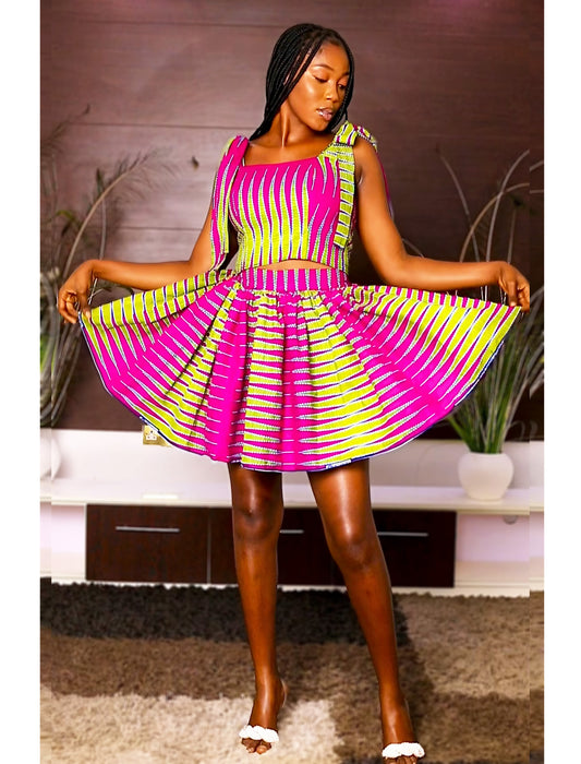 African Print Top & Skirt Zari