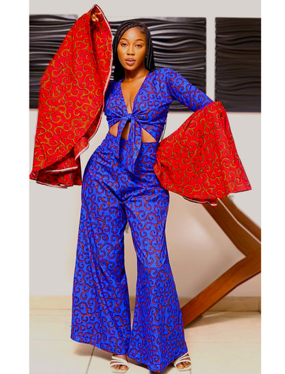 African Print Trousers & Top Set Ayira