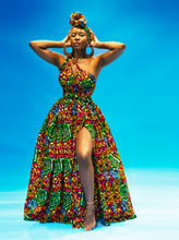Load image into Gallery viewer, African Print Belle Rainbow Infinity Dress
