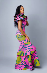 Wholesale Box of 10 African Print Habiti Evening Dress