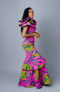 African Print Habiti Evening Dress