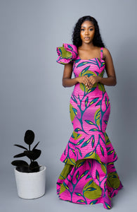 Wholesale Box of 10 African Print Habiti Evening Dress
