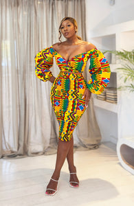 Wholesale Box of 10 African Print Kimora Top & Skirt Set