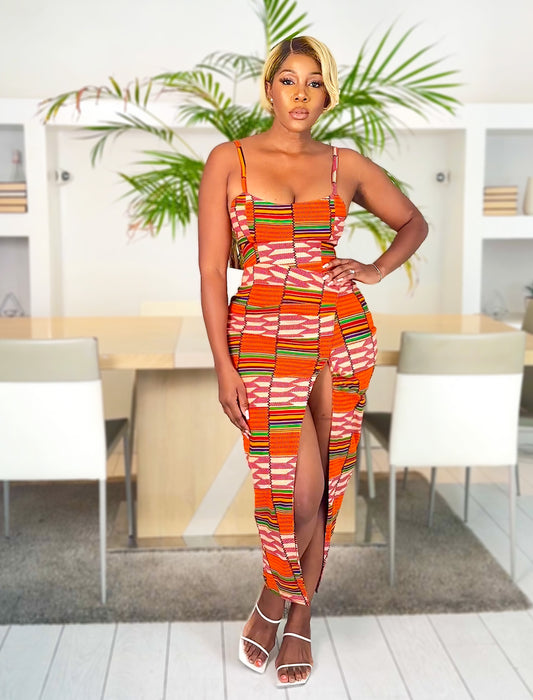 African Print Bodycon Dress Adesuwa