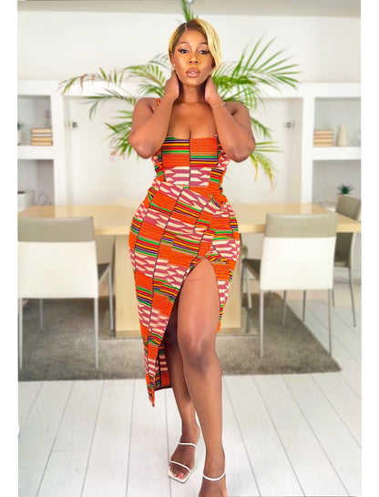 African Print Bodycon Dress Adesuwa