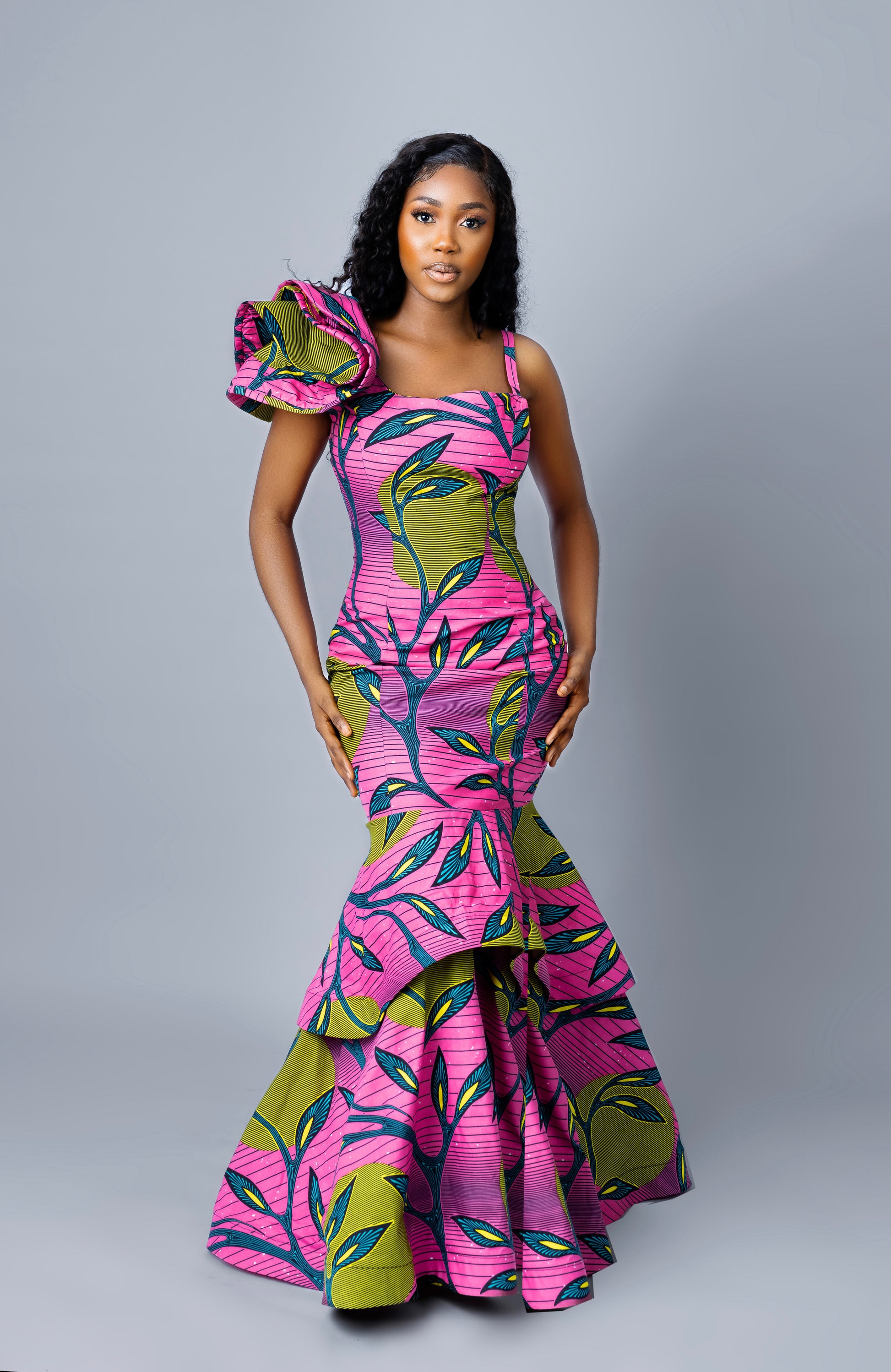 African Print Dress Habiti Red Karentino-Boutique African Print Dress Habiti Red Karentino-Boutique
