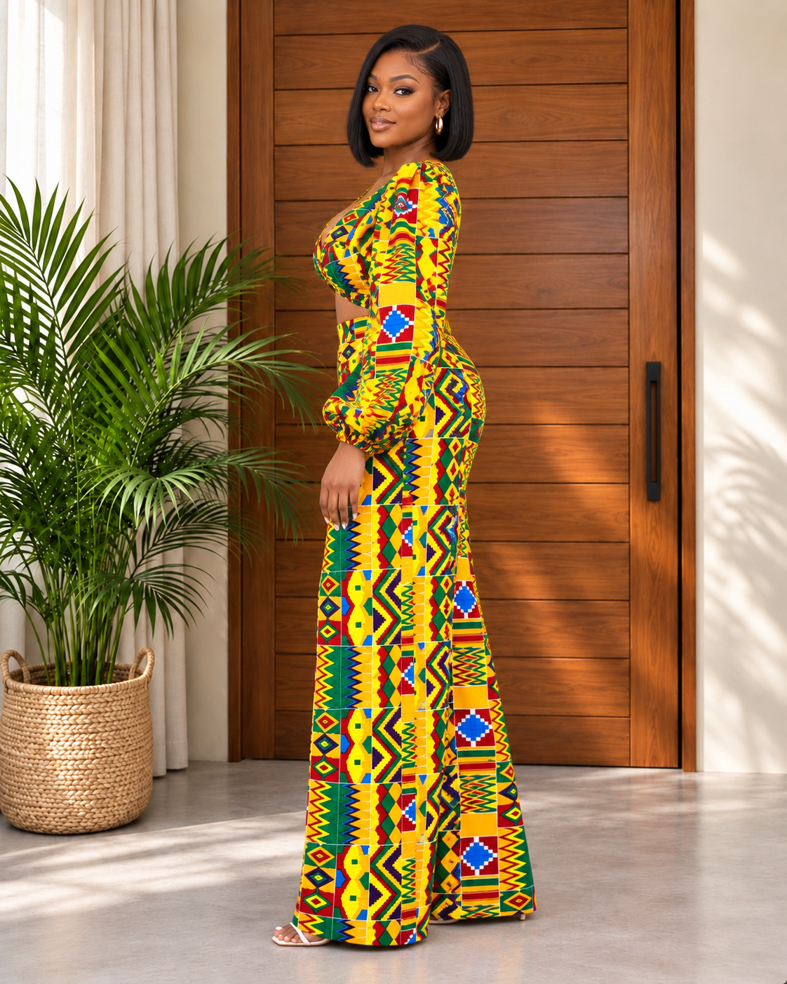 African Print Top & Trousers Set Hajiya