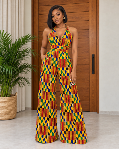 African Print Jumpsuit Nhira