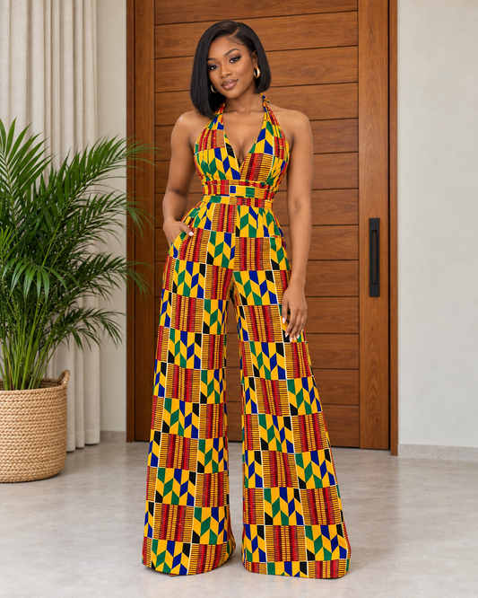 African Print Jumpsuit Nhira