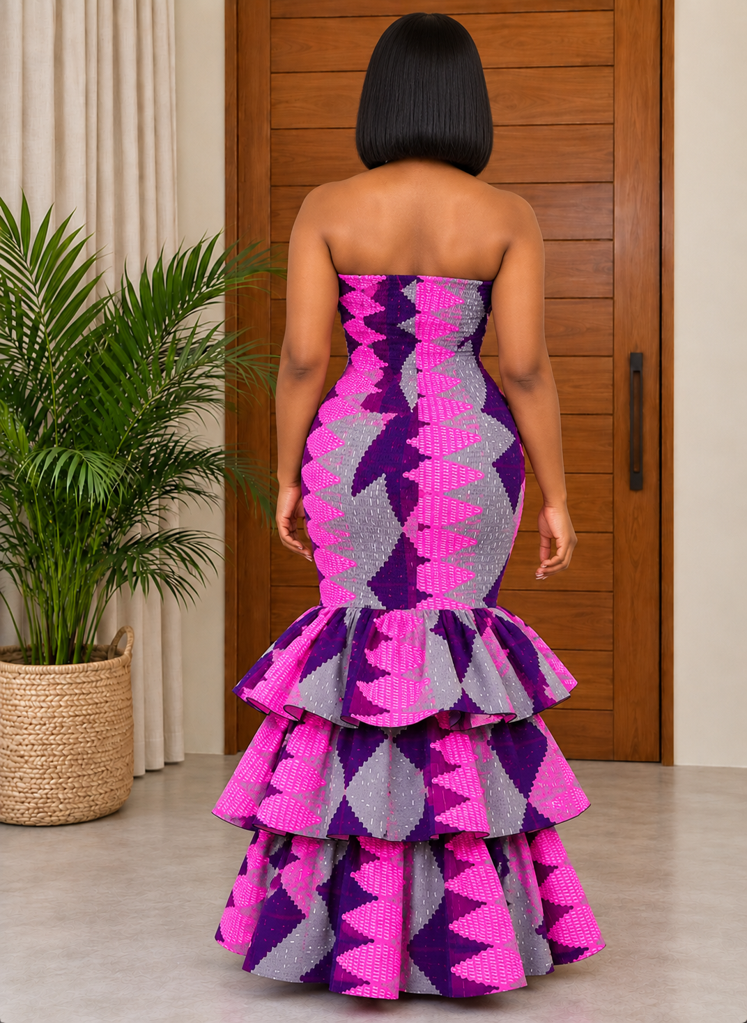 Beautiful African Print Mermaid Evening Dress Safiya