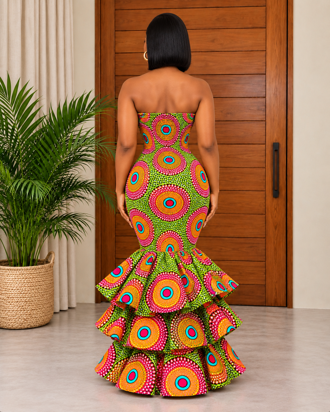 Beautiful African Print Mermaid Evening Dress Halima