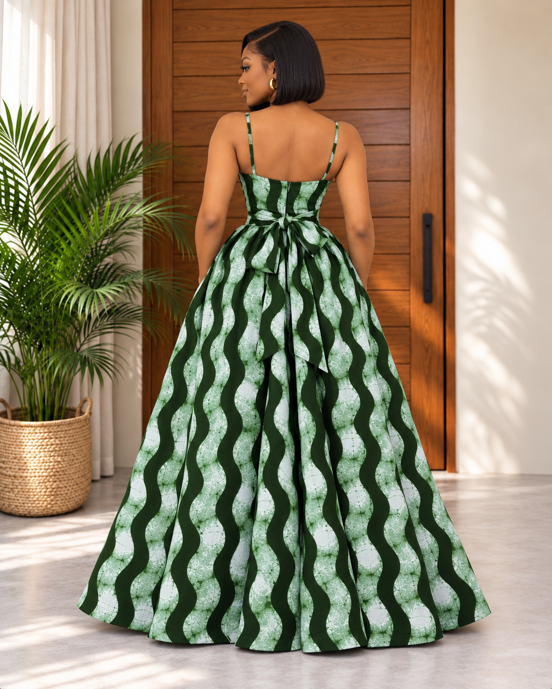 African Print Wrap Over Top & Maxi Skirt Set Temi