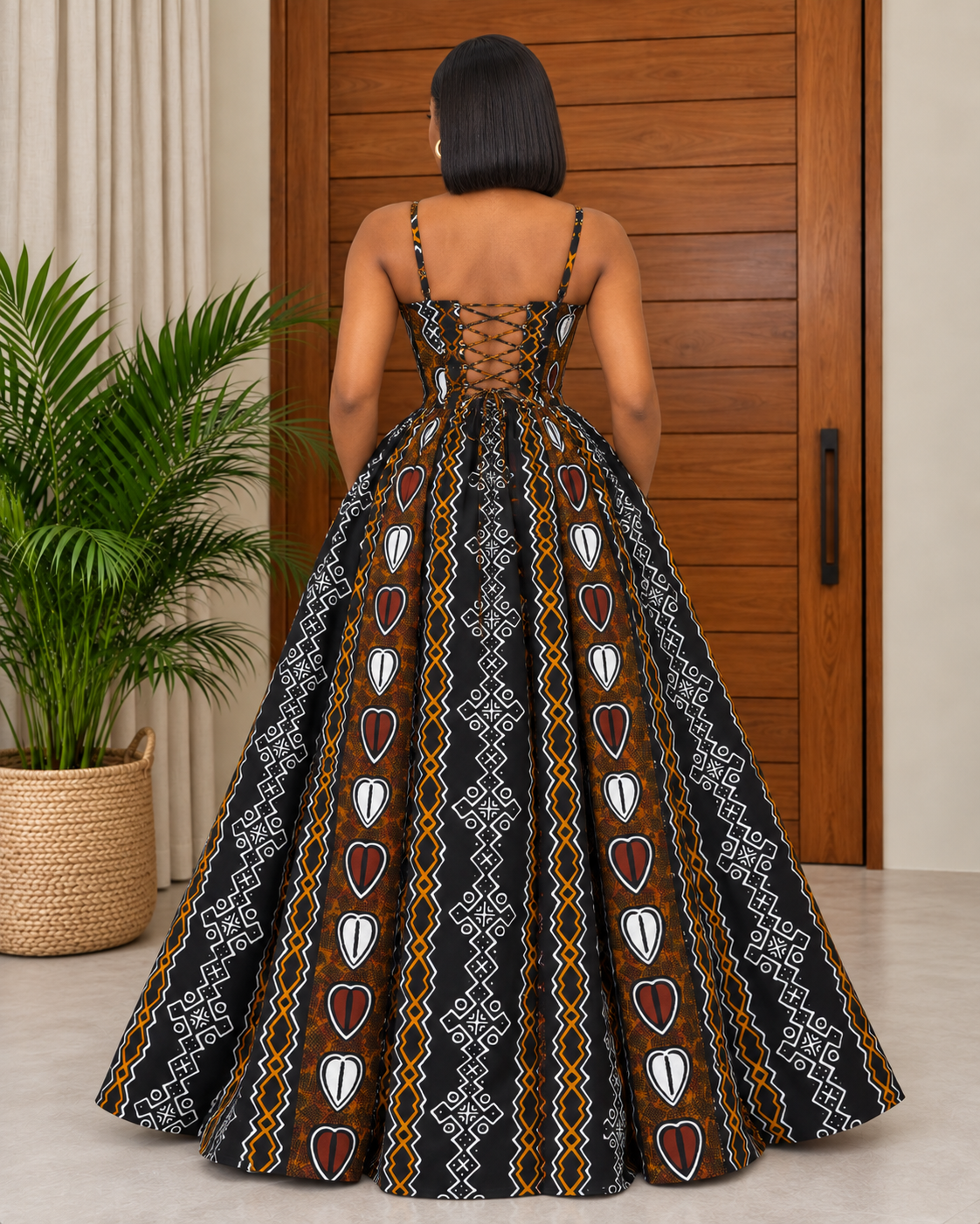 Elegant African Print Maxi Dress Ife