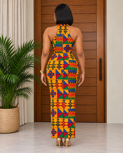 Beautiful African Print Evening Dress Zizi