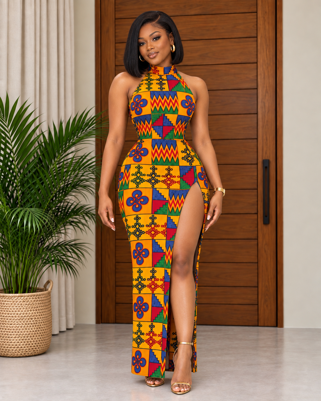 Beautiful African Print Evening Dress Zizi