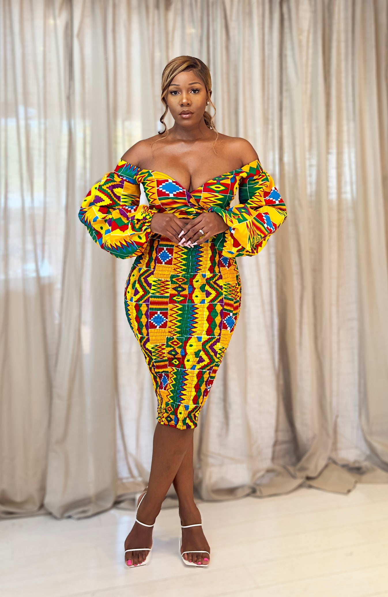 African Print Dress Set Kimora – Karentino-Boutique