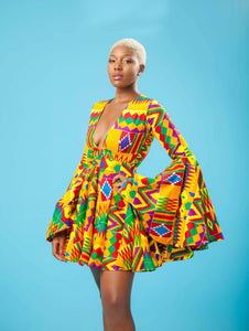 Wholesale Box of 10 Kente African Print Sasha Dress