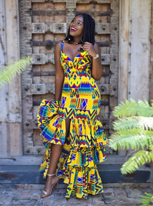 Wholesale Box of 10 African Print Dress Jamila