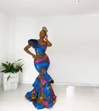 Load image into Gallery viewer, Wholesale Box of 10 African Print Ziva Evening Dress
