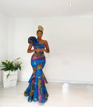 Load image into Gallery viewer, Wholesale Box of 10 African Print Ziva Evening Dress
