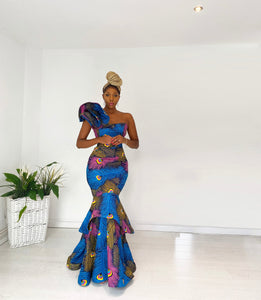 Wholesale Box of 10 African Print Ziva Evening Dress