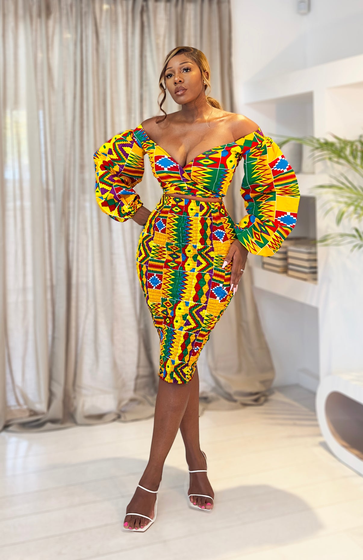 African Print Dress Set Kimora – Karentino-Boutique
