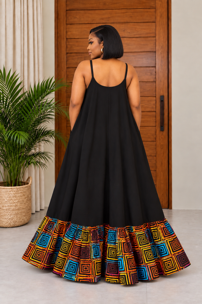 African Print Maxi Dress Pona