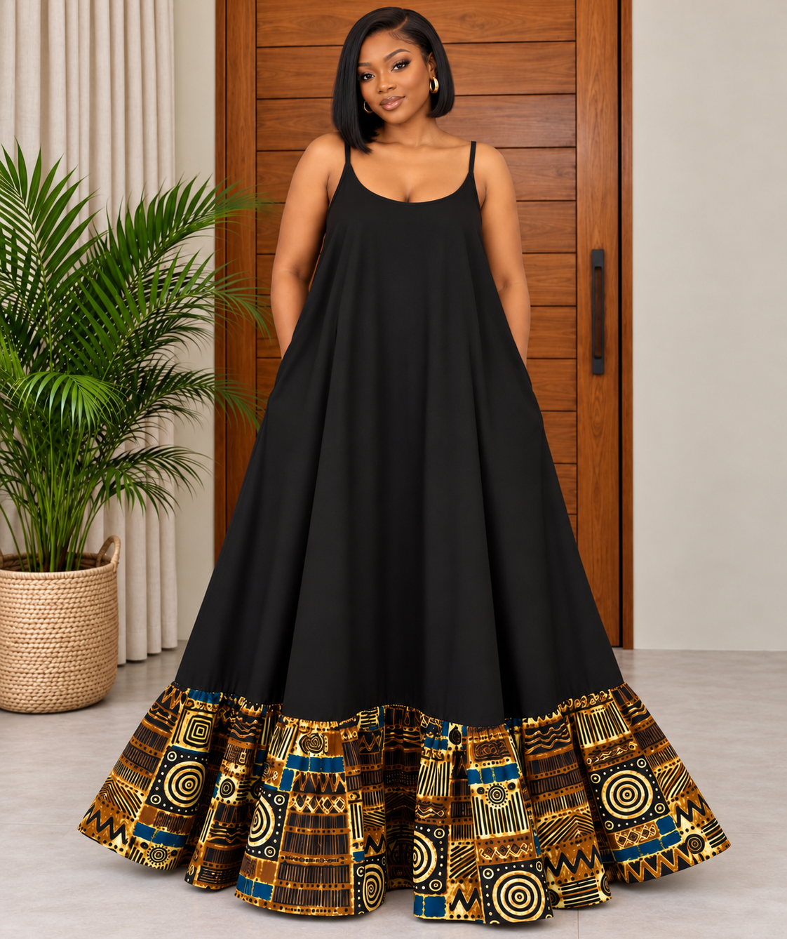 African Print Maxi Dress Balanci