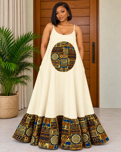 African Print Maxi Dress Richiana